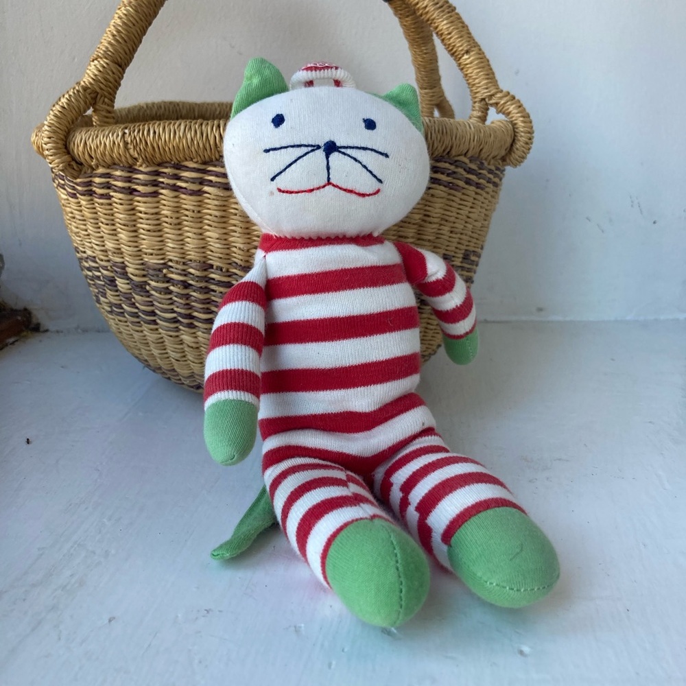 Under the Nile Striped Red & White Cat Plush Toy